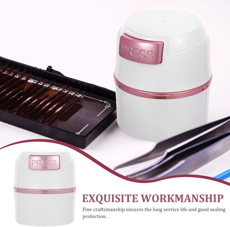 Eyelash Glue Storage Jar with Sealing Lid, White Powder Eyelash Extension Container for Dry Preservation, Refillable Lash Glue Canister for Professional and Home Use - Image 3