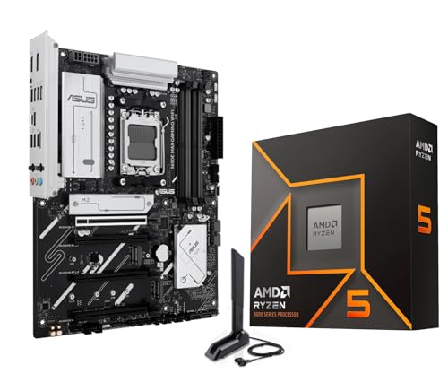 Micro Center مركز ميكرو AMD Ryzen 5 9600X معالج CPU مع حزمة ASUS B650E MAX للألعاب مع واي فاي AM5 ATX (DDR5, PCIe 5.0, 3X M.2, Wi-Fi 6E) - Image 1