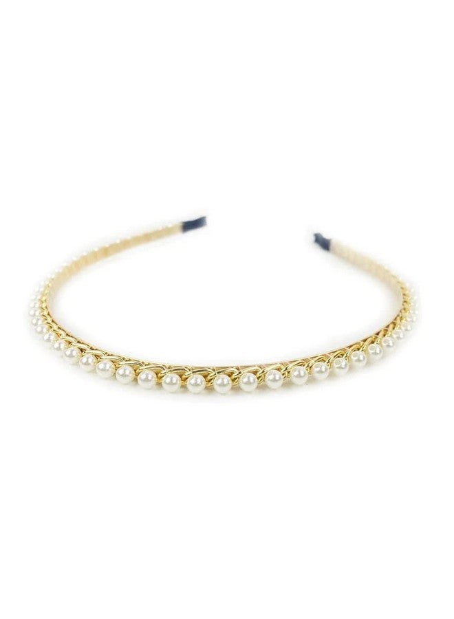 El Regalo 2 PCs Pearl Beads Hair Band Headband for Kids, Girls and women | Bridal Fancy Wedding Party Pearls Hairbands (Option- 4) - Image 5