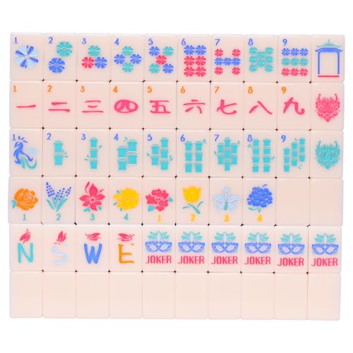 Jongyance American Mahjong Tile Set with Carrying Bag and Accessories 160 Acrylic Engraved Mahjong Tiles for Beginners - Image 1
