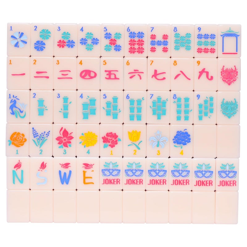 Jongyance American Mahjong Tile Set with Carrying Bag and Accessories 160 Acrylic Engraved Mahjong Tiles for Beginners - Image 3