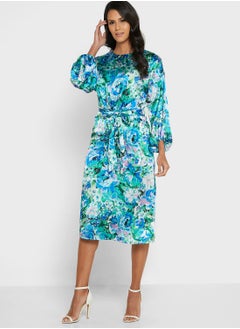 Hope & Ivy Printed Balloon Sleeve Dress  - Image 1