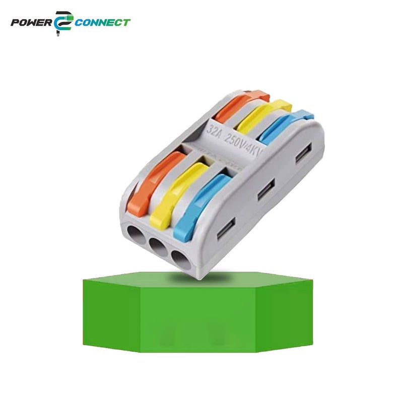 POWER CONNECT 3 IN3 Out Universal Cable Connector SET OF 25 Piece PushinLever Type Splice Conductor Terminal SET OF 25 Piece  - Image 5