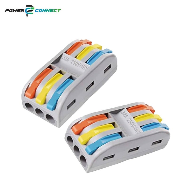 POWER CONNECT 3 IN3 Out Universal Cable Connector SET OF 25 Piece PushinLever Type Splice Conductor Terminal SET OF 25 Piece  - Image 4
