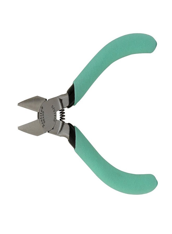 Xcelite S1415JSNN Tapered Relieved Head Diagonal Cutter, Flush Jaw, 5" Length, 49/64" Jaw length, Green Cushion Grip