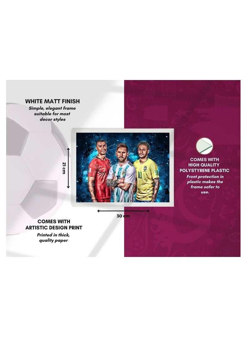إم إي سي إطار ملصق تصميم نيمار ميسي رونالدو 21x30 سم - Image 4