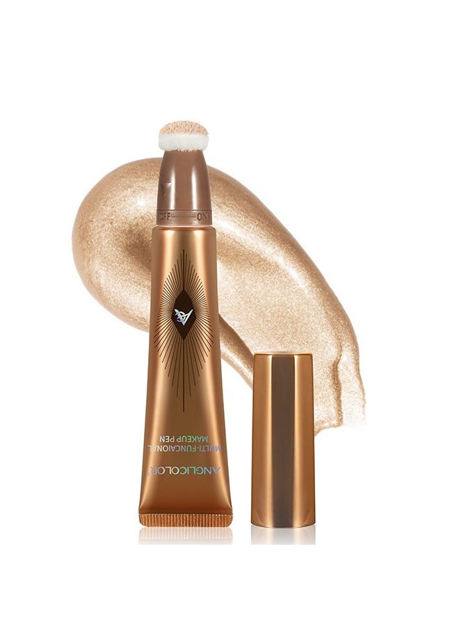 Anglicolor Multi-Functional Makeup Pen,Liquid Highlighter Makeup Stick 3D Sparkling Effectcream Highlighter Lightweighteasy To Spreadhighlighter Makeup Long Lastingnatural Makeup Effect (#01 Spotlight)Multi-Functional Makeup Pen,Liquid Highlighter Makeup Stick 3D Sparkling Effectcream Highlighter Lightweighteasy To Spreadhighlighter Makeup Long Lastingnatural Makeup Effect (#01 Spotlight)  - Image 1