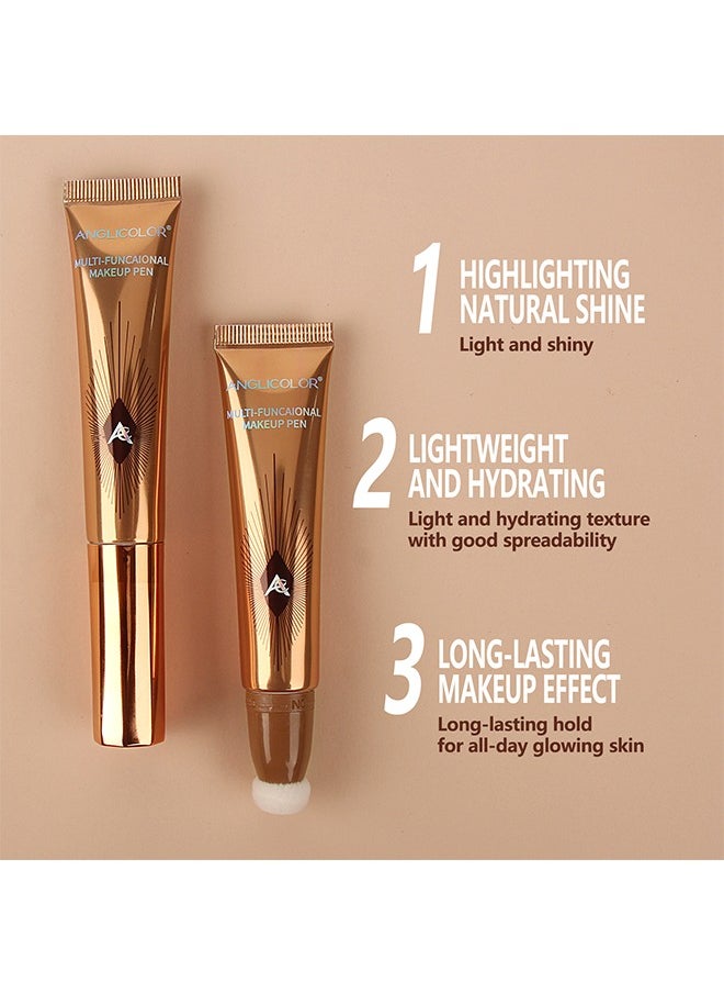 Anglicolor Multi-Functional Makeup Pen,Liquid Highlighter Makeup Stick 3D Sparkling Effectcream Highlighter Lightweighteasy To Spreadhighlighter Makeup Long Lastingnatural Makeup Effect (#01 Spotlight)Multi-Functional Makeup Pen,Liquid Highlighter Makeup Stick 3D Sparkling Effectcream Highlighter Lightweighteasy To Spreadhighlighter Makeup Long Lastingnatural Makeup Effect (#01 Spotlight)  - Image 5