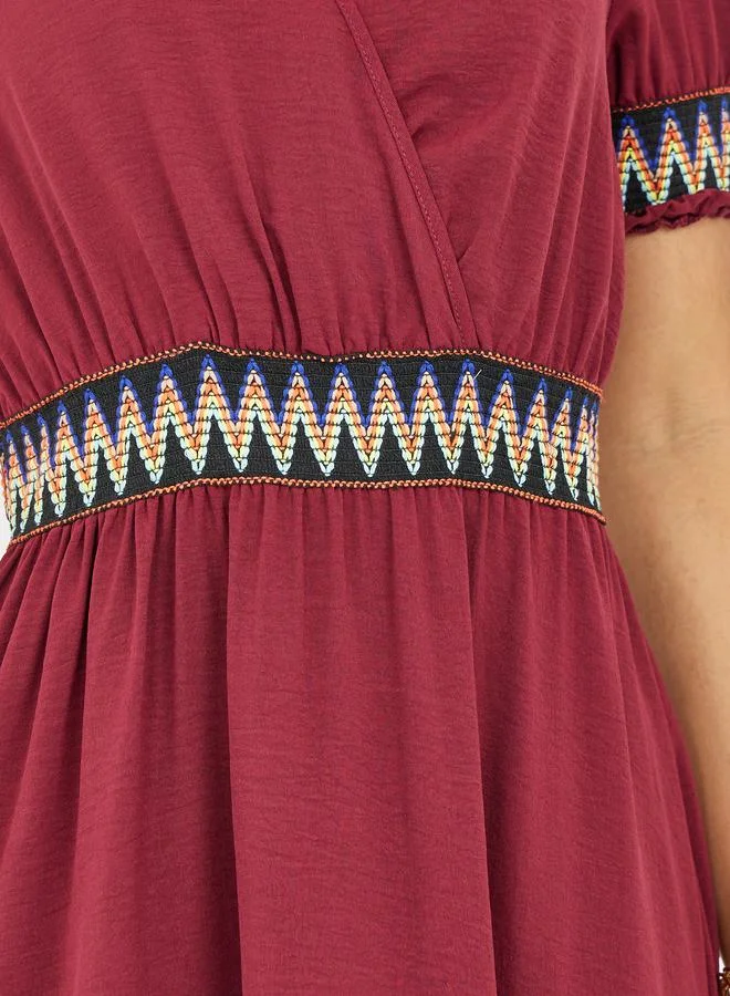 Styli Embroidered Waist Dress