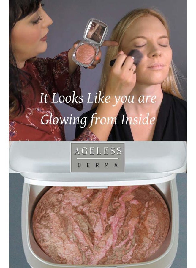 Ageless Derma مكياج معدني مخبوز صحي مع مستخلصات نباتية (دوامة الجوافة) صنع في الولايات المتحدة الأمريكية. هايلايتر مكياج - Image 3