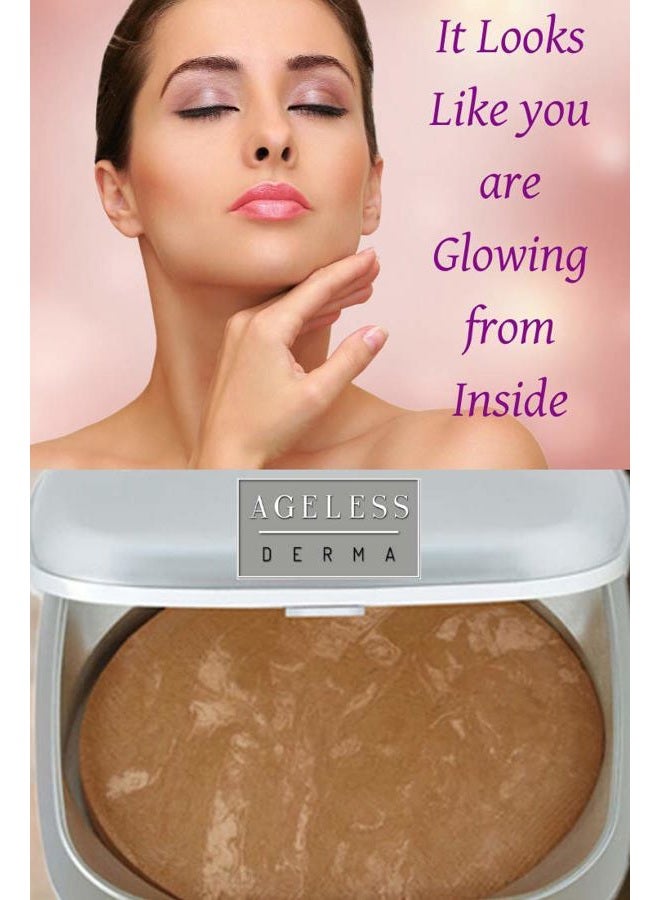 Ageless Derma مكياج معدني مخبوز صحي مع مستخلصات نباتية (دوامة الجوافة) صنع في الولايات المتحدة الأمريكية. هايلايتر مكياج - Image 5
