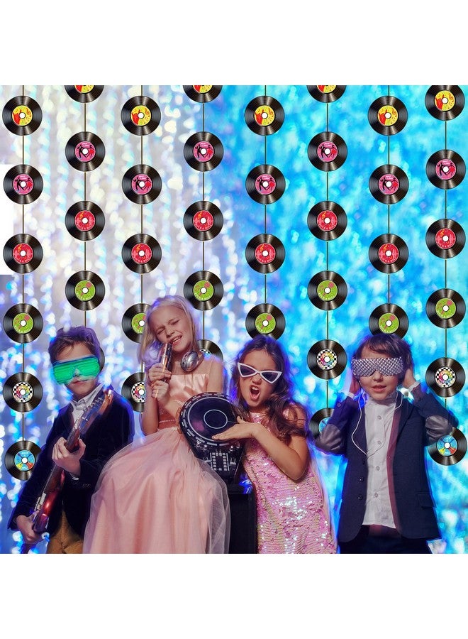 Cindeer 8 Pieces Rock and Roll Party Decorations Retro Record Party Garlands Vintage Record Streamer Paper Banners 50's and 60's Party Hanging Decorations for Rock Music Birthday Party Supplies - Image 5