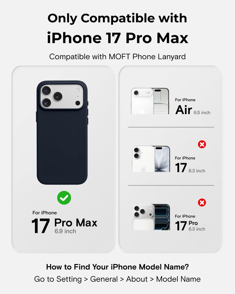 MOFT for iPhone 17 Pro Max Case- MOVAS Snap Case, MagSafe Compatible, Soft-Touch Vegan Leather, Classic Minimalist Design, Lightweight, Stain-Resistant & Camera Protection, Navy Blue - Image 2