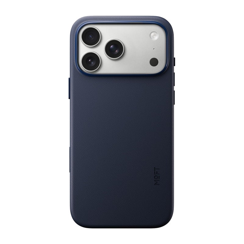MOFT for iPhone 17 Pro Max Case- MOVAS Snap Case, MagSafe Compatible, Soft-Touch Vegan Leather, Classic Minimalist Design, Lightweight, Stain-Resistant & Camera Protection, Navy Blue - Image 1