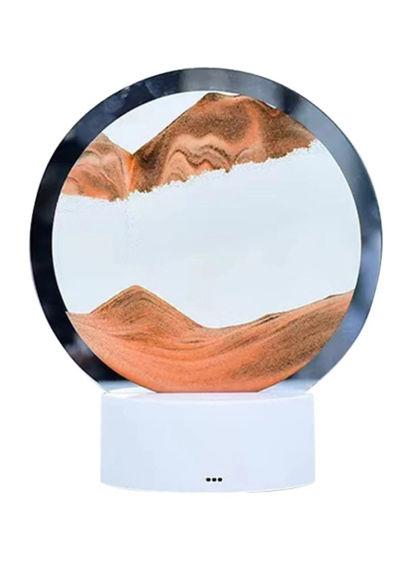 DubaiGallery Moving Sand Art Picture Round Glass 3D Deep Sea Sandscape in Motion Display Flowing Sand Frame, Children's Large Desktop Art Toys, Home & Office Desktop Decorations - Image 1