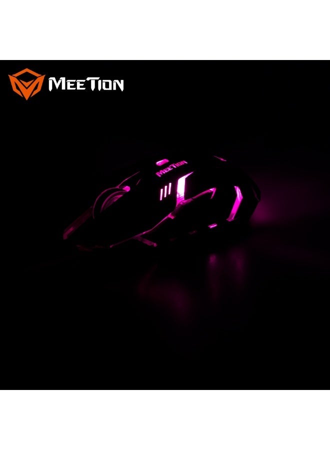 Meetion Backlight Gaming Mouse M915 4 color Variable highlight 5 + 1 (scroll wheel) soft touch buttons 2400dpi high-resolution optical Sensing - Image 3