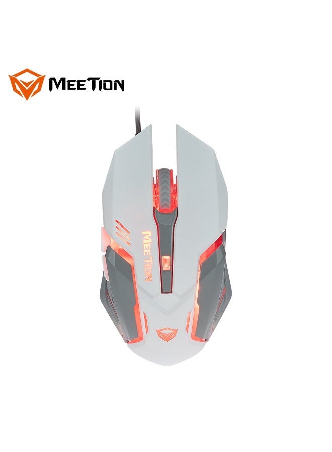 Meetion Backlight Gaming Mouse M915 4 color Variable highlight 5 + 1 (scroll wheel) soft touch buttons 2400dpi high-resolution optical Sensing - Image 1