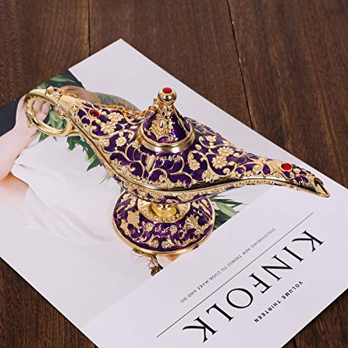 Gusnilo Vintage Aladdin Magic Lamp Genie Collector's Edition/Wedding Table Decoration,Collectable Rare Classic Arabian Props Aladdin Pot & Delicate Gift for Party/Birthday(Purple) - Image 2