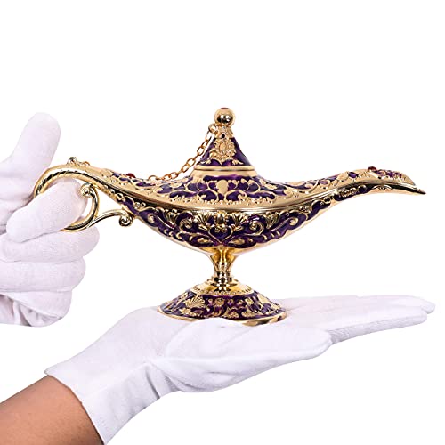 Gusnilo Vintage Aladdin Magic Lamp Genie Collector's Edition/Wedding Table Decoration,Collectable Rare Classic Arabian Props Aladdin Pot & Delicate Gift for Party/Birthday(Purple) - Image 5