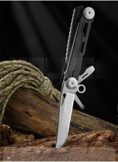 Stainless Steel Multifunctional Folding Knife Flint Bar Outdoor Survival Knife Portable EDC Tool