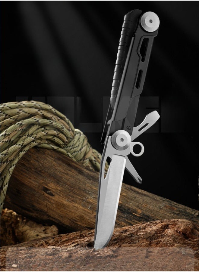 Browning - Stainless Steel Multifunctional Folding Knife Flint Bar Outdoor Survival Knife Portable EDC Tool - Image 1