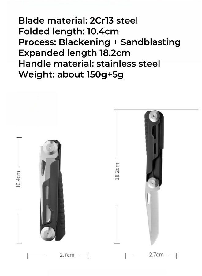 Browning - Stainless Steel Multifunctional Folding Knife Flint Bar Outdoor Survival Knife Portable EDC Tool - Image 1