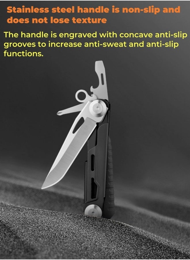 Browning - Stainless Steel Multifunctional Folding Knife Flint Bar Outdoor Survival Knife Portable EDC Tool - Image 1