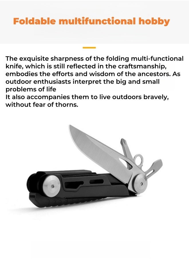 Browning - Stainless Steel Multifunctional Folding Knife Flint Bar Outdoor Survival Knife Portable EDC Tool - Image 1
