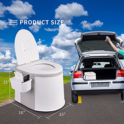Niuta Spexlb Portable Travel Toilet with Detachable Inner Bucket and phone Holder for Camping, Hiking, RV, Boating and Trip-white - Image 2