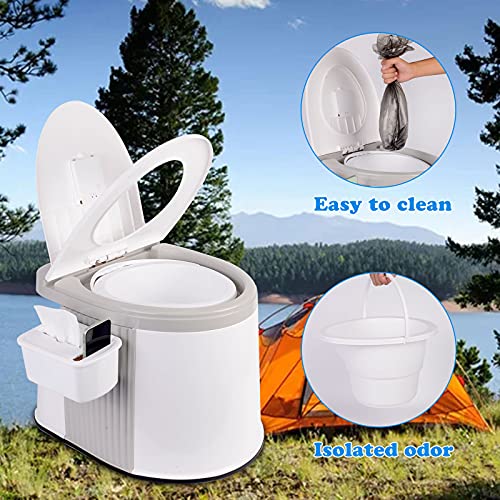 Niuta Spexlb Portable Travel Toilet with Detachable Inner Bucket and phone Holder for Camping, Hiking, RV, Boating and Trip-white - Image 5