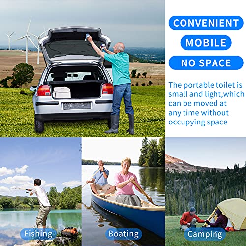 Niuta Spexlb Portable Travel Toilet with Detachable Inner Bucket and phone Holder for Camping, Hiking, RV, Boating and Trip-white - Image 4