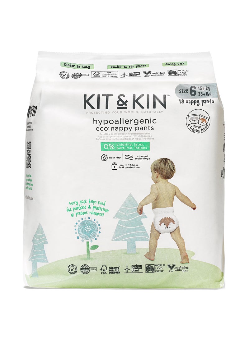 Kit & Kin Eco Pull Up Diapers Size 6 XL 6 x 18 Diapers - Image 3