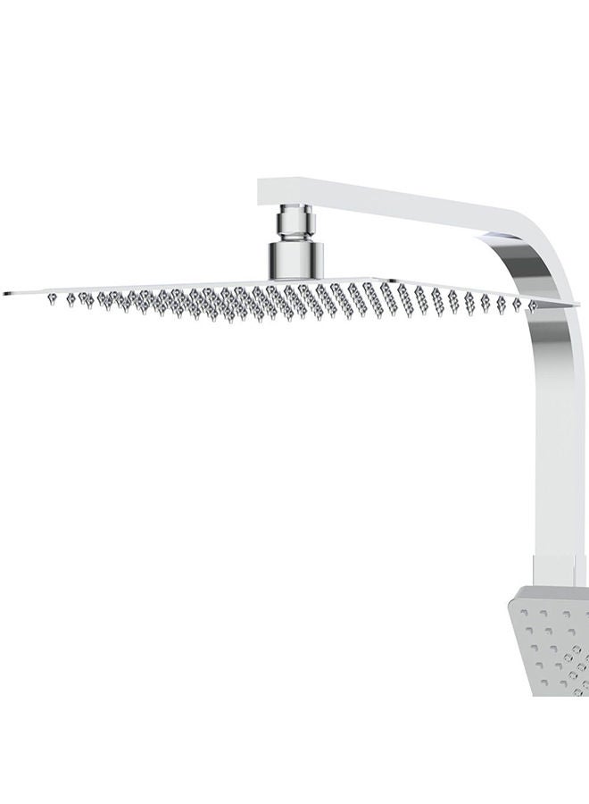 milano Danube Home Cube Bath Shower With Rod & Rain Shower Complete Set, Stainless Steel Rain Shower Complete Set With Rods Chrome - Image 4