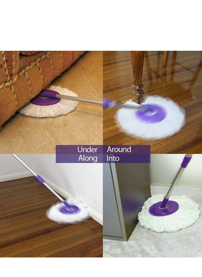 Generic - 1PC Microfiber Replacement Mop Head Spin Mop Head Replacement 1-Pack, Microfiber Refill Heads Universal for 360 Spin Magic Mopping, Round Shape Standard Size White - Image 1