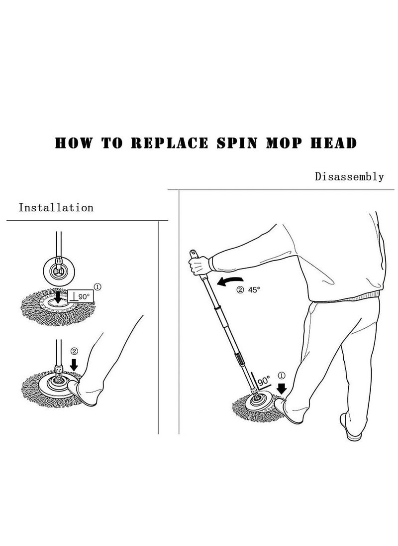 Generic - 1PC Microfiber Replacement Mop Head Spin Mop Head Replacement 1-Pack, Microfiber Refill Heads Universal for 360 Spin Magic Mopping, Round Shape Standard Size White - Image 1