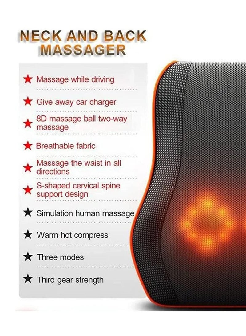 Generic Shaitsu Cervical Spine Pillow Massager Neck Waist Shoulder Lumbar Back Body Car Cushion  - Image 2