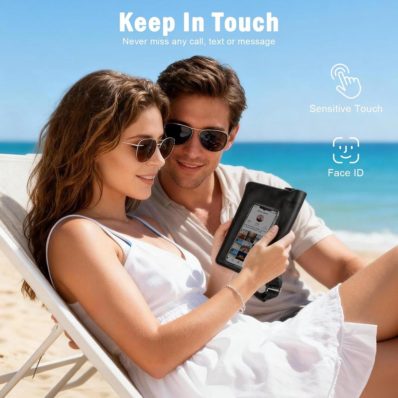 UOEPOWA Waterproof Waist 2 Pack, IPX8 Waterproof Waist Pouch with Adjustable Strap, Touch Screen Dry Bag for Phone Passport Wallet, Floating Water proof Pouch for Cruise Beach Swimming Boating - Image 5
