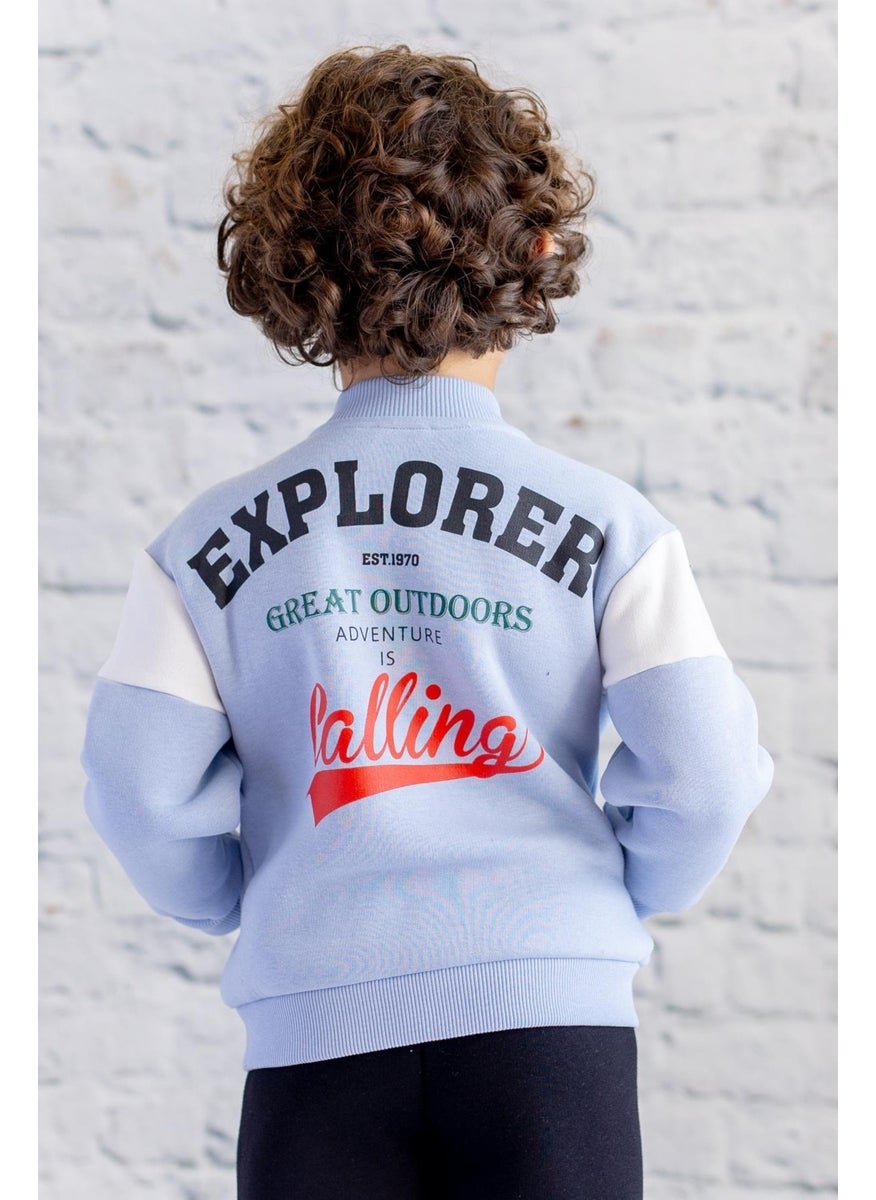 Zeyland Kids Printed College Jacket - Blue  - Image 2