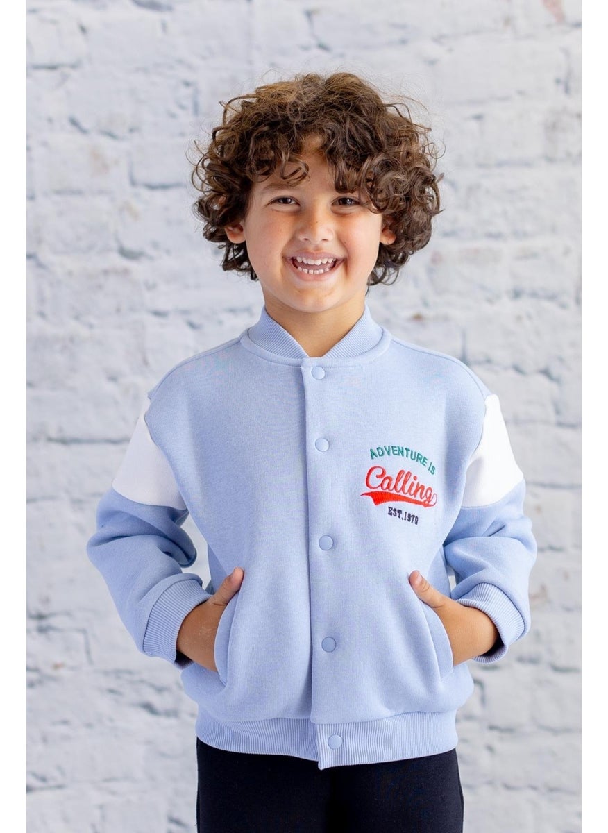 Zeyland Kids Printed College Jacket - Blue  - Image 1
