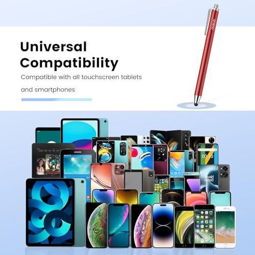 MEKO Stylus Pens for Touchscreens,MEKO 10 Pack Thin Rubber Tip Stylus Replaceable Tip Feature Bundle W/ 20 Pcs Replacement Tips for iPad iPhone Tablets Smartphone&All Touch Screen Devices(10 Stylus+20Tips) - Image 2