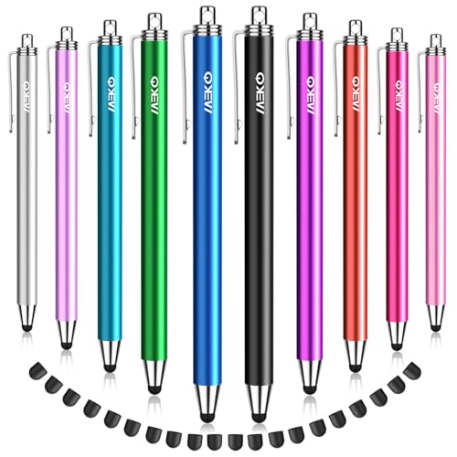 MEKO Stylus Pens for Touchscreens,MEKO 10 Pack Thin Rubber Tip Stylus Replaceable Tip Feature Bundle W/ 20 Pcs Replacement Tips for iPad iPhone Tablets Smartphone&All Touch Screen Devices(10 Stylus+20Tips) - Image 1