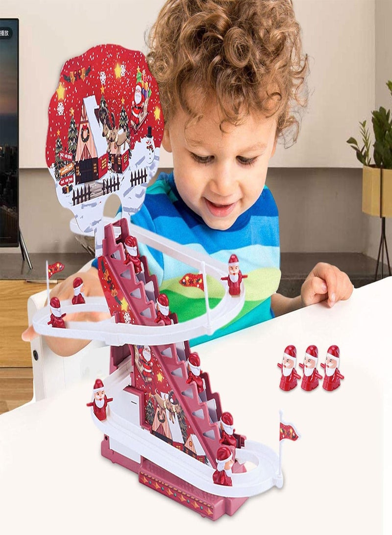 GGOOT Santas Climbing Toys | Electric Musical Santa Claus Climbing Stairs Tracks Slide Toy Set | Easy Disassemble Climbing Toy for Parent Child Interaction, Develop Hearing Ability - Image 2