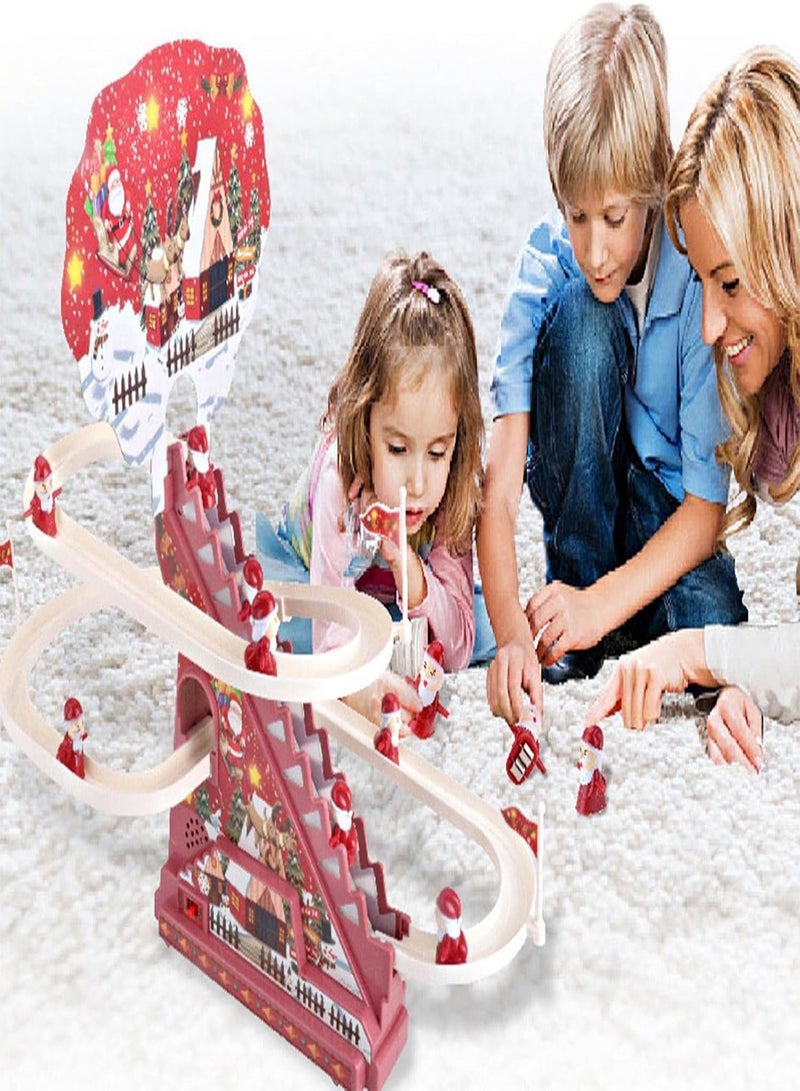 GGOOT Santas Climbing Toys | Electric Musical Santa Claus Climbing Stairs Tracks Slide Toy Set | Easy Disassemble Climbing Toy for Parent Child Interaction, Develop Hearing Ability - Image 3