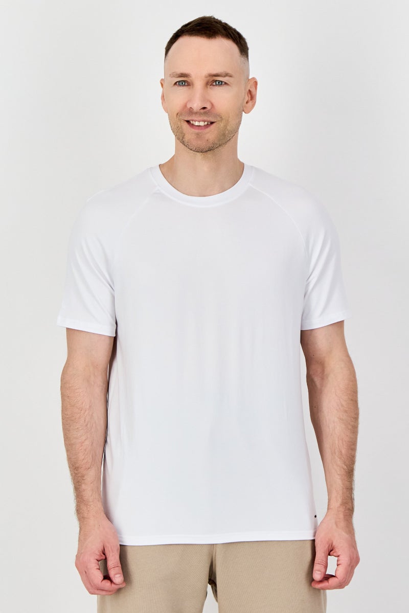 MOTION Men Sportswear Fit Short Sleeve Training T-Shirt, White - Image 1