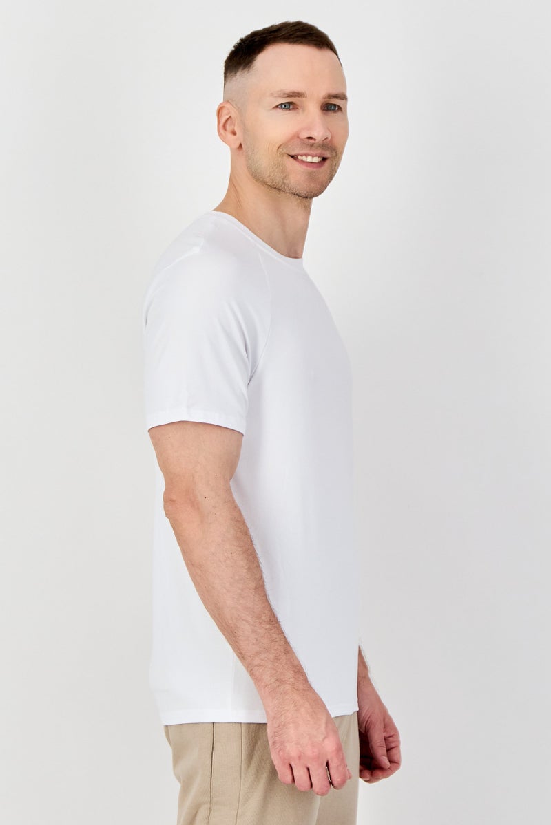 MOTION Men Sportswear Fit Short Sleeve Training T-Shirt, White - Image 2