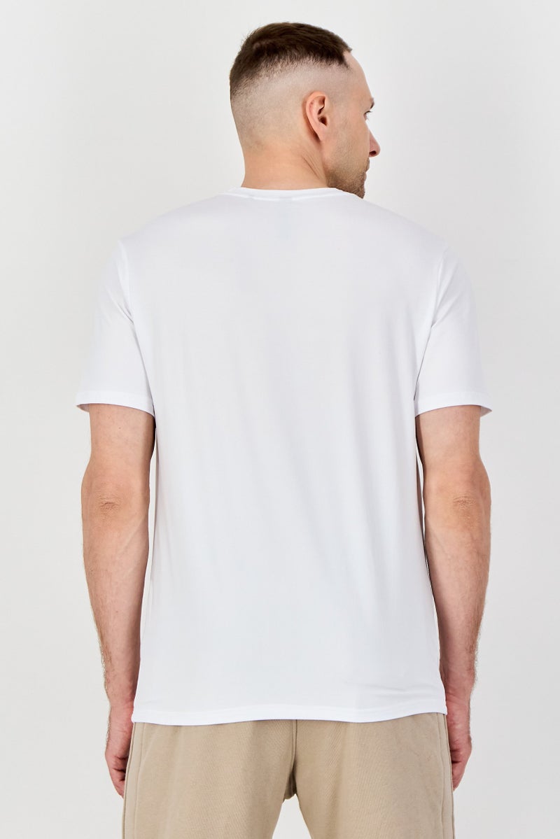 MOTION Men Sportswear Fit Short Sleeve Training T-Shirt, White - Image 3