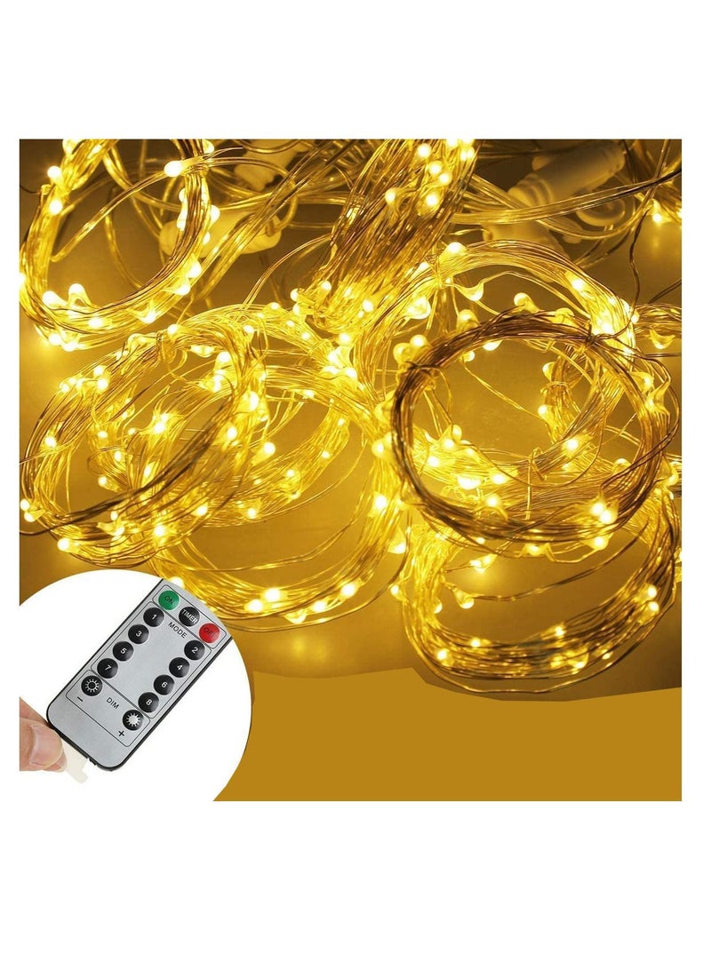 ستارة ليد يو اس بي  8 أوضاع للتحكم عن بعد للديكور الداخلي والخارجي اضاءه اصفر - Image 2