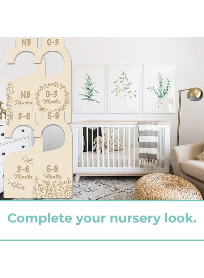 Little Miracles Baby Closet Size Dividers - 7x Premium Wood Nursery Closet Dividers for Baby Clothes - Botanical Eucalyptus Vines Leaf Plant Greenery Boho Nursery Decor - Baby Closet Dividers for Boy or Girl - [Wood] - Image 4