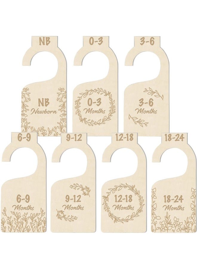 Little Miracles Baby Closet Size Dividers - 7x Premium Wood Nursery Closet Dividers for Baby Clothes - Botanical Eucalyptus Vines Leaf Plant Greenery Boho Nursery Decor - Baby Closet Dividers for Boy or Girl - [Wood] - Image 1