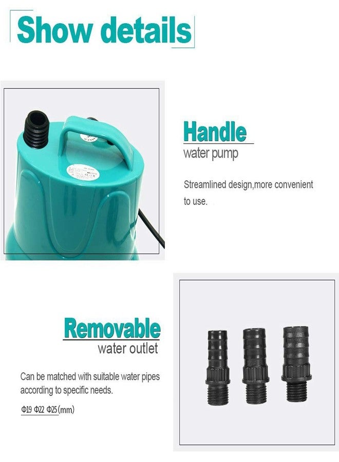 Upettools Submersible Water Pump, Ultra Silence Circulation Multifunctional Water Pump with Handle For Pond, Aquarium, Hydroponics, Fish Tank Fountain with 5.9ft (1.8M) Power Cord (40W) - Image 3